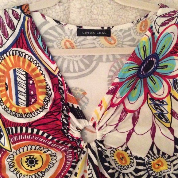 Linda Leal colorful summer tank/tunic - Picture 3 of 11